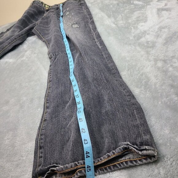 Ed Hardy Denim‎ embroidered black panther head patch leopard jean 40x34 Y2K Rare - Picture 10 of 12